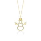0.25 TCW Round Cut snowman Moissanite Diamond Necklace