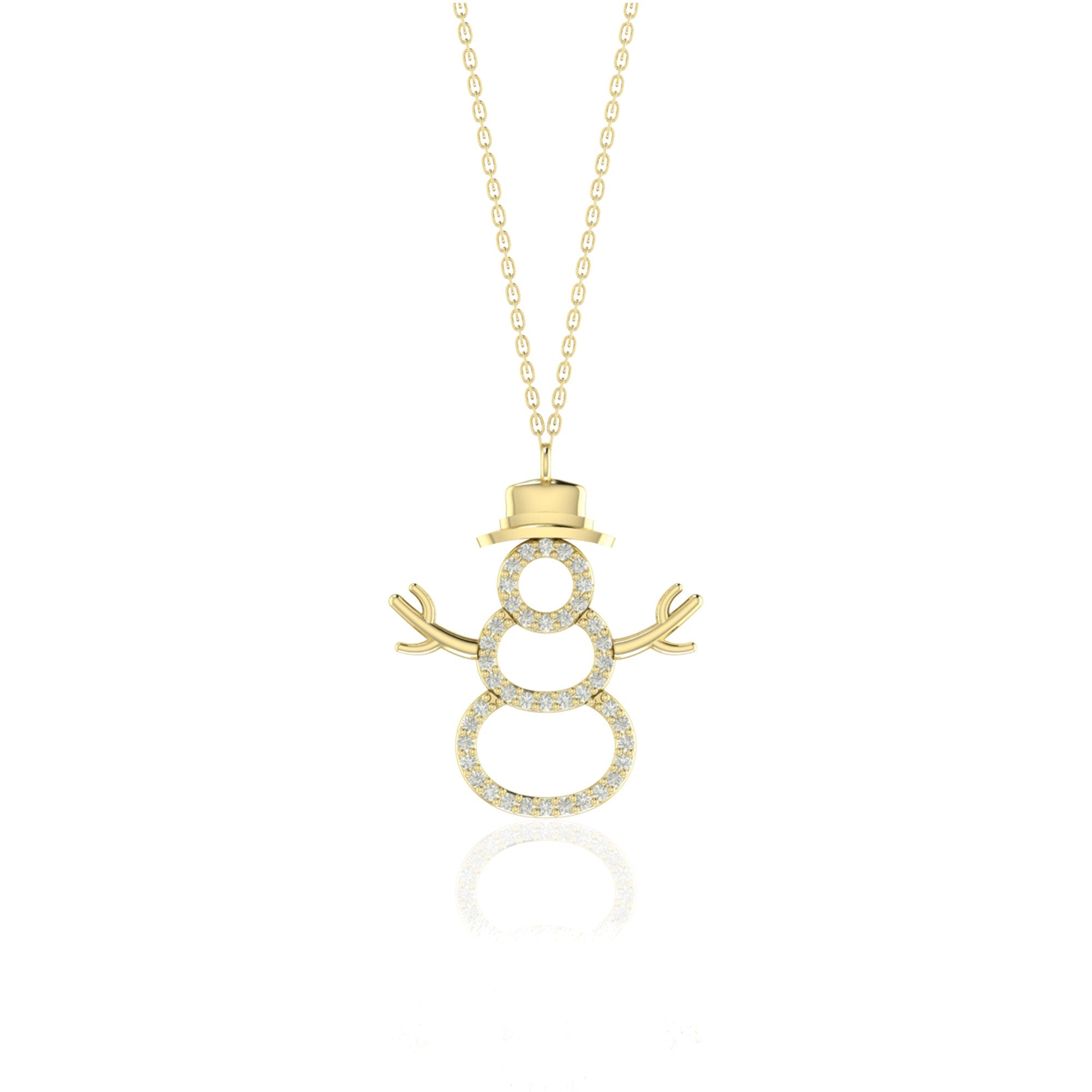 0.25 TCW Round Cut snowman Moissanite Diamond Necklace