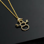 0.25 TCW Round Cut snowman Moissanite Diamond Necklace