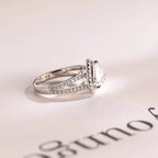 Solid Gold Split Shank Halo & Half Pave Heart Cut Moissanite Engagement Ring