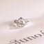 Solid Gold Split Shank Halo & Half Pave Heart Cut Moissanite Engagement Ring