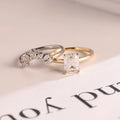 Emerald Cut Moissanite Wedding Band Set