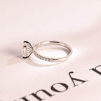 Solid Gold Elongated Cushion Moissanite Engagement Ring, Hidden Halo Bridal Ring