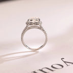 Solid Gold Split Shank Halo & Half Pave Heart Cut Moissanite Engagement Ring