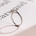 Solid Gold Halo Dutch Marquise Moissanite Engagement Ring, Promise Ring