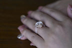 Solid Gold Halo Heart Cut Moissanite Engagement Ring