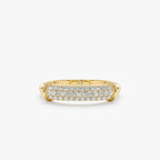 0.38 TCW Round Cut Paved Dome Moissanite Wedding Band