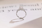 Solid Gold Asscher Cut Moissanite Engagement Ring, Gift for Her,