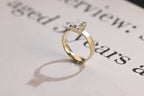 Solid Gold Satin 4mm Band Emerald Cut Moissanite Engagement Ring, Handmade Promise Ring