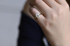 Solid Gold Oval Cut Moissanite Engagement Ring and Wedding Band Set, Gift for Her