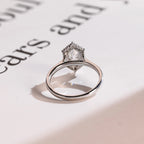 Solid Gold Halo Dutch Marquise Moissanite Engagement Ring, Promise Ring