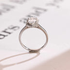 Solid Gold Halo Dutch Marquise Moissanite Engagement Ring, Promise Ring