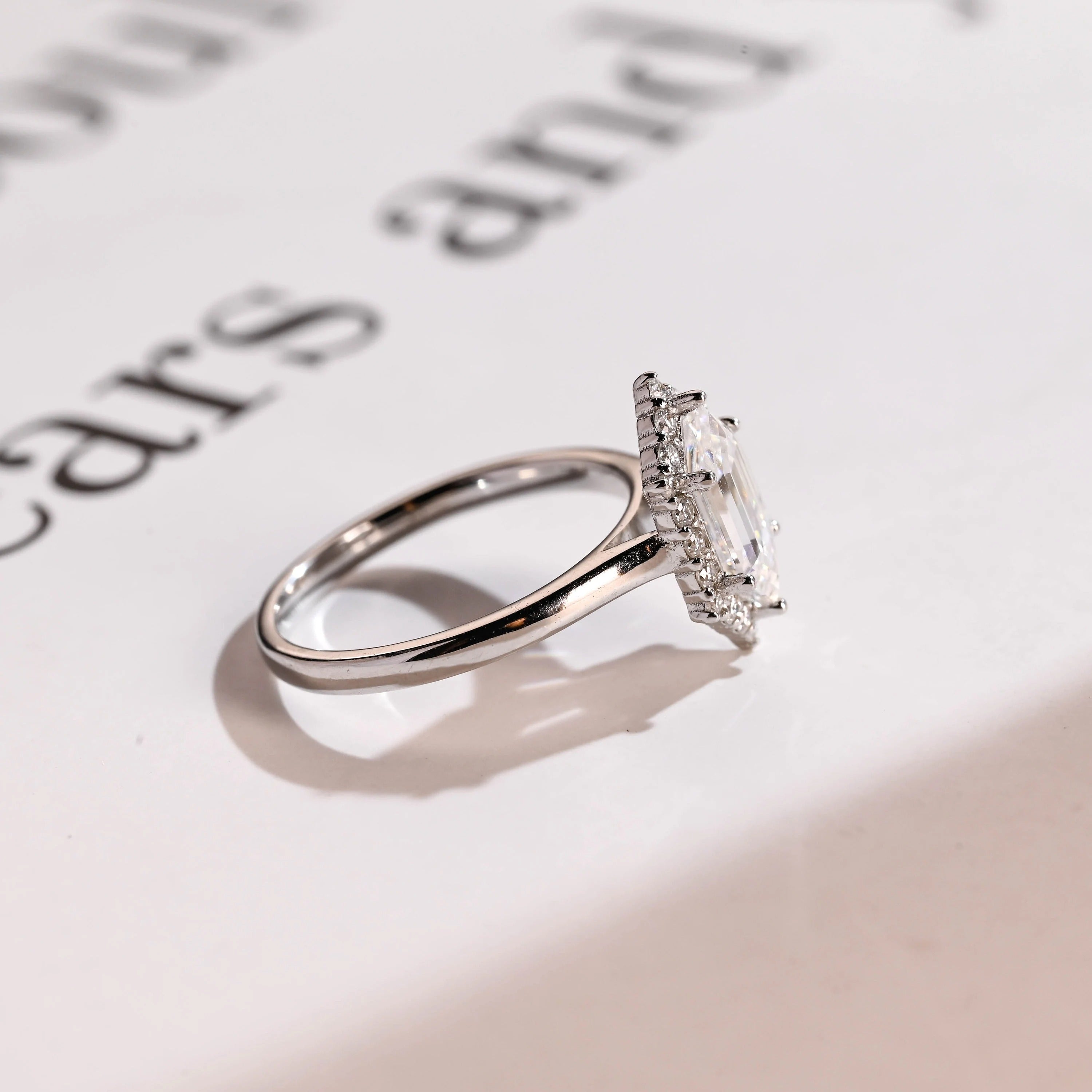 Solid Gold Halo Dutch Marquise Moissanite Engagement Ring, Promise Ring