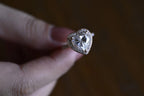 Solid Gold Halo Heart Cut Moissanite Engagement Ring