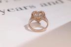 Solid Gold Halo Heart Cut Moissanite Engagement Ring