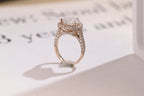 Solid Gold Halo Heart Cut Moissanite Engagement Ring