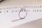 Solid Gold Asscher Cut Moissanite Engagement Ring, Gift for Her,