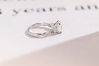 Solid Gold Asscher Cut Moissanite Engagement Ring, Gift for Her,