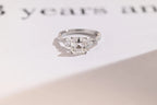 Solid Gold Asscher Cut Moissanite Engagement Ring, Gift for Her,
