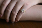 Solid Gold Oval Cut Moissanite Engagement Ring and Wedding Band Set, Gift for Her