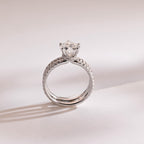 Solid Gold Split Shank Heart Cut Moissanite Engagement Ring