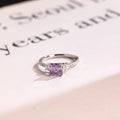 Solid Gold Asscher Cut Purple Lab Grown Sapphire Engagement Ring
