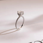 Solid Gold Halo Heart Cut Moissanite Engagement Ring
