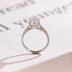 Solid Gold Asscher Cut Moissanite Engagement Ring, Promise Ring, Gift for Her