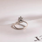 Solid Gold Halo Heart Cut Moissanite Engagement Ring