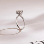 Solid Gold Halo Heart Cut Moissanite Engagement Ring