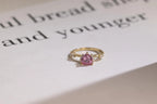 Solid Gold Heart Cut Pink Moissanite Engagement Ring