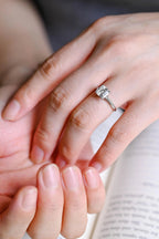 Solid Gold Asscher Cut Moissanite Engagement Ring, Promise Ring, Gift for Her