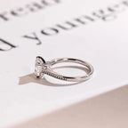 Solid Gold Asscher Cut Moissanite Engagement Ring, Promise Ring, Gift for Her