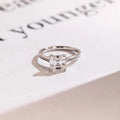 Solid Gold Asscher Cut Moissanite Engagement Ring, Promise Ring, Gift for Her