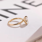 Solid Gold Minimalist Emerald Cut Moissanite Engagement Ring, Anniversary Gift