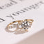 Solid Gold Round Moissanite Engagement Ring Set