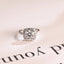 Solid Gold Cushion Cut Moissanite Engagement Ring, Pave Promise Ring