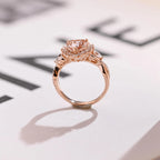 Solid Gold Heart Cut Pink Moissanite Sapphire Engagement Ring