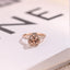 Solid Gold Halo Heart Cut Pink Moissanite Sapphire Engagement Ring