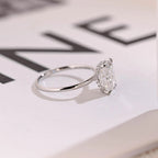 Radiant Diamond Engagement Ring, Solid Gold Hidden Halo Promise Ring, Anniversary Gift for Her