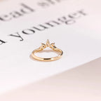 Solid Gold Crown Ring with Peach Lab Sapphire Gemstones