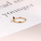 Solid Gold Crown Ring with Peach Lab Sapphire Gemstones