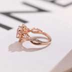 Solid Gold Heart Cut Pink Moissanite Sapphire Engagement Ring