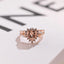 Solid Gold Heart Cut Pink Moissanite Sapphire Engagement Ring