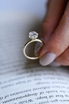 Solid Gold Old European Elongated Cushion Moissanite Engagement Ring, Promise Ring
