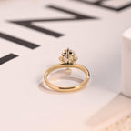 Solid Gold Old European Elongated Cushion Moissanite Engagement Ring, Promise Ring
