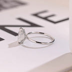 Radiant Diamond Engagement Ring, Solid Gold Hidden Halo Promise Ring, Anniversary Gift for Her