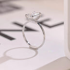 Radiant Diamond Engagement Ring, Solid Gold Hidden Halo Promise Ring, Anniversary Gift for Her