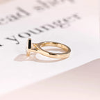 2.5mm Wide Band Solid Gold Asscher Cut Moissanite Engagement Ring, Gift for Her