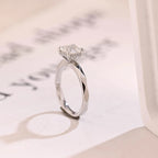 Solid Gold Asscher Cut Moissanite Engagement Ring with Hidden Halo